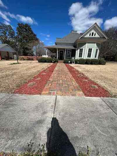 After red mulch installation in Chadbourn, NC
