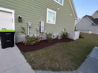 After black mulch installation in Ash, NC