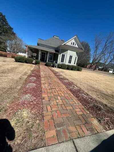 Before red mulch installation in Chadbourn, NC